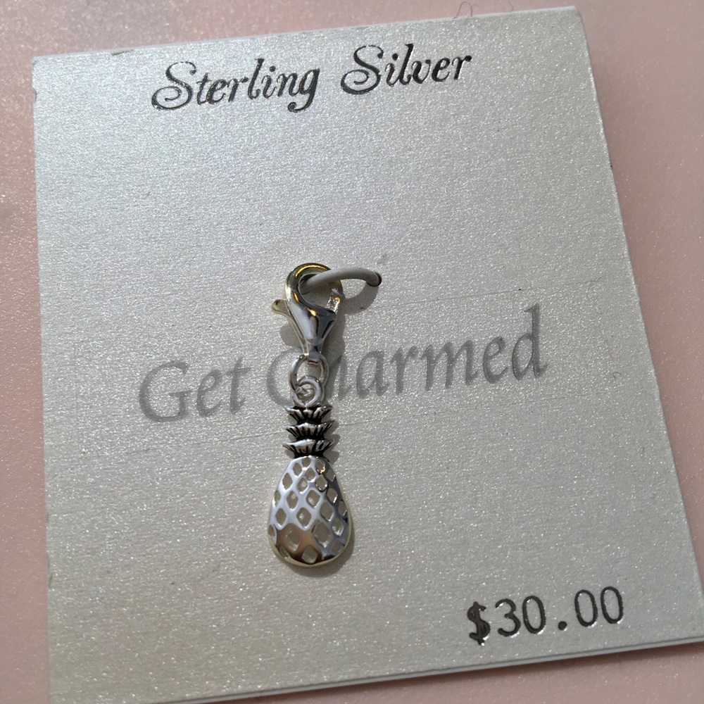 Pineapple Charm, Sterling Silver